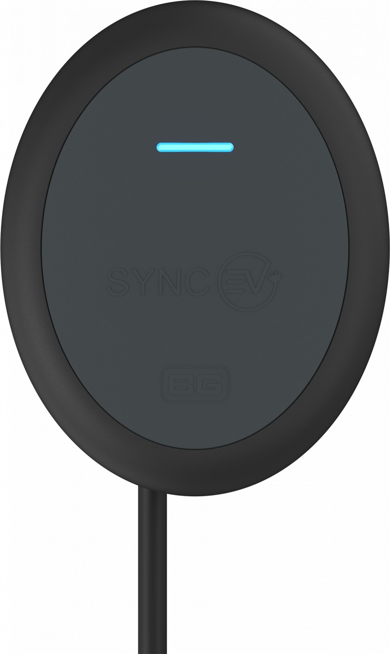 SyncEV BG EVT77G tethered 7.4kW wall charger with 7.5m cable, WiFi and Smart! functionality